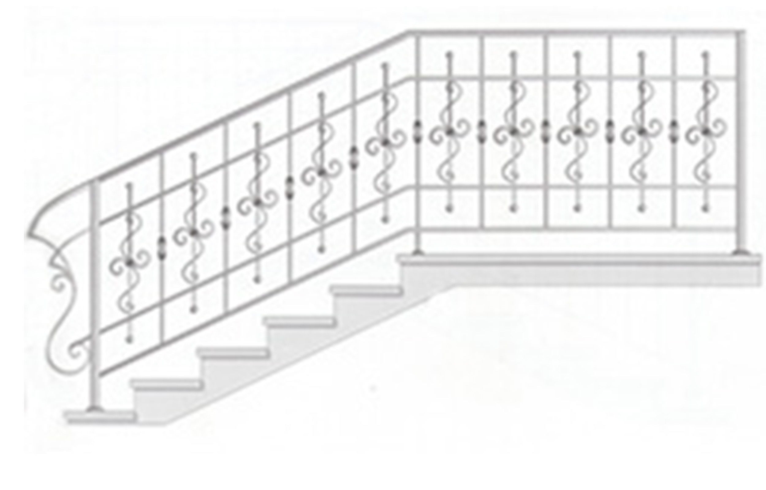 Перила кованые для лестницы вектор
